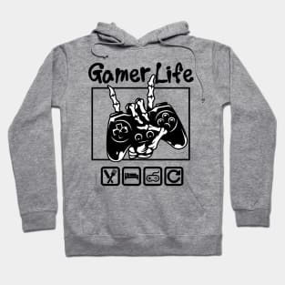 Gamer Life Black and White Hoodie